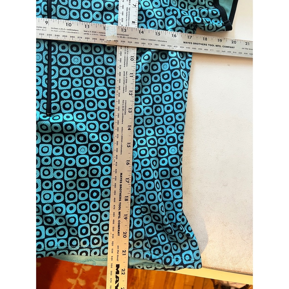 Shebeest Womens Cycling Jersey Teal Black Geometric Mod Print Short Sleeve S - Picture 7 of 8